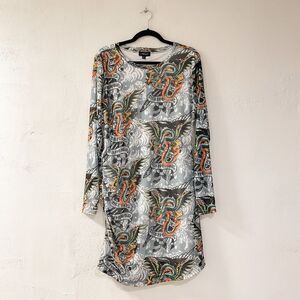 Ed Hardy Mesh Ruched Dress in Dragon Wings Size 1X NWT